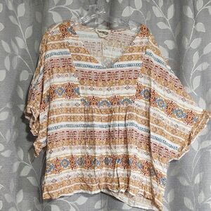Savanna Jane Multicolor Boho Blouse size 1X